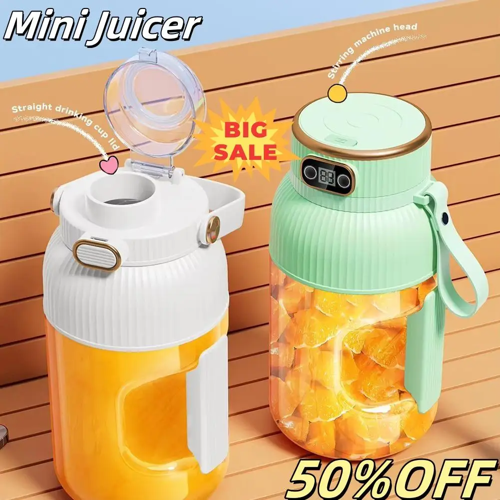 Juicer Household Ton Bucket Juicer Portable Mini Juicer One Click Start For Orange Apple Orange Watermelon Juicing Kitchen Tool