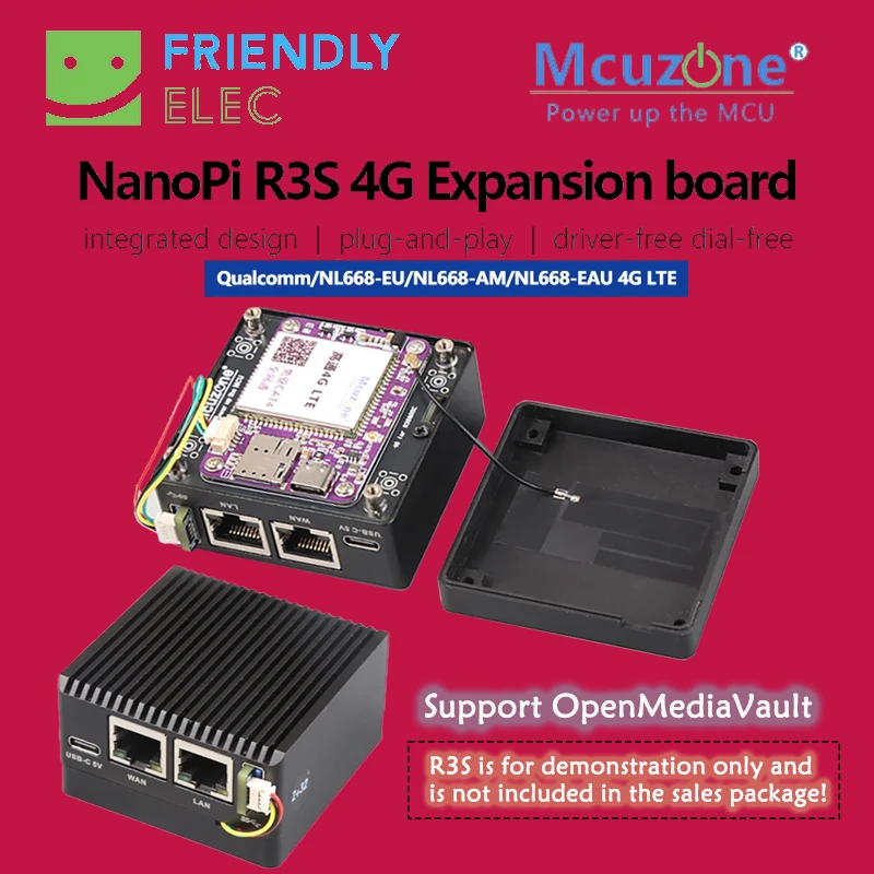 

Плата расширения NanoPi R3S_4G, Rockchip RK3566, Qualcomm/NL668-EU/NL668-AM/NL668-EAU 4G LTE