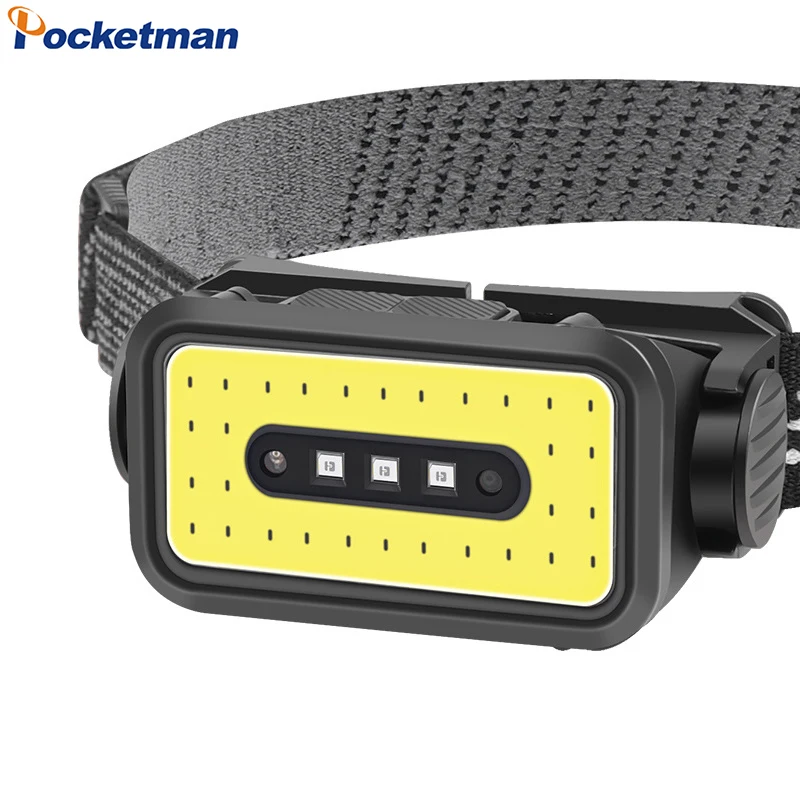 

Smart Motion Sensor COB LED Headlamp 5 Lighting Modes USB Rechargeable Headlight Outdoor Waterproof Head Lamp Head Flashlight