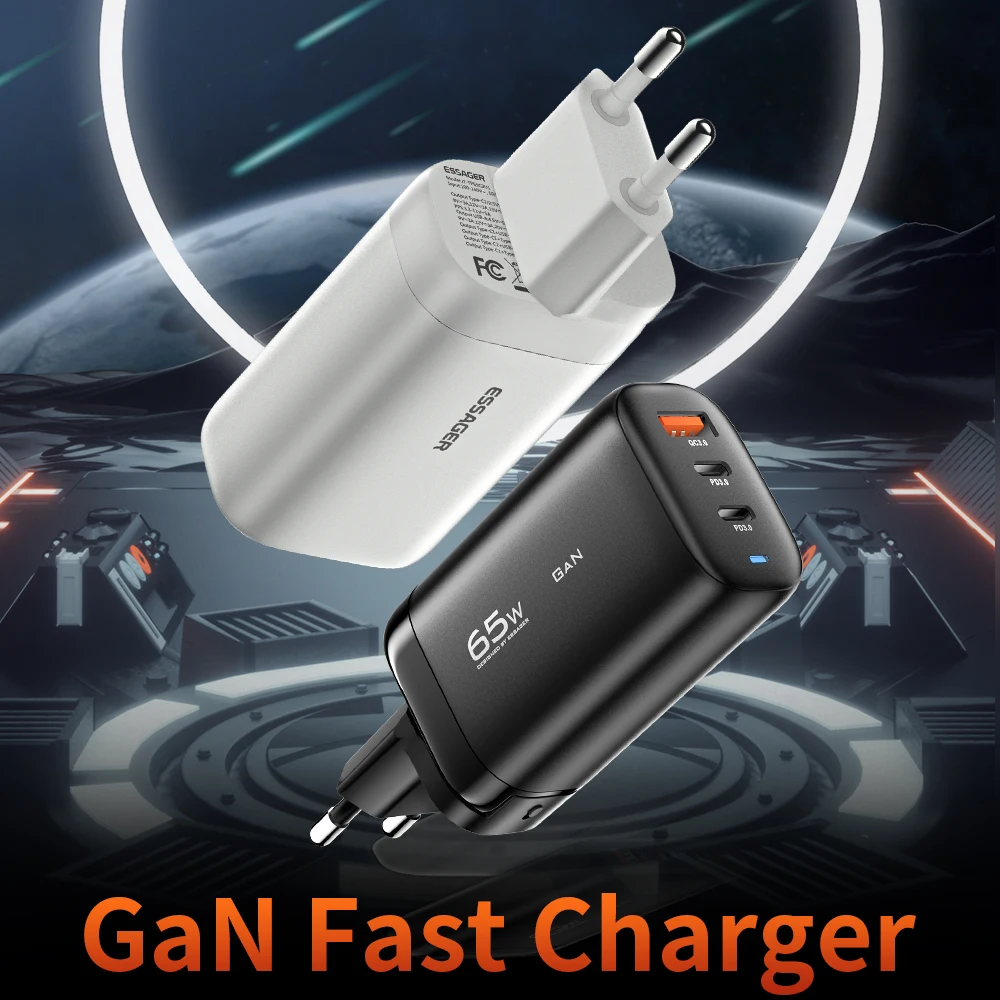 Essager 65W GaN USB 유형 C 충전기 노트북 PPS 45W 25W 삼성 Xiaomi Realme 모바일 iPhone15 14 13 Pro 전화 용 고속 충전 전면 이미지
