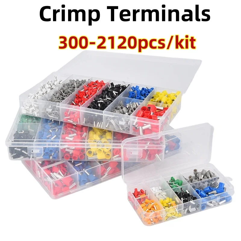 300-2120pcs/kit Multiple models Durable Wire Connect Insulated Connector Crimp Terminator Cold Pressed Insulated Termina