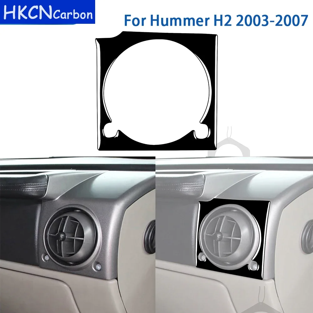 

For Hummer H2 2003-2007 Accessories Piano Black Plasti Car Interior Front Passenger Instrument Air Outlet Trim Stickers