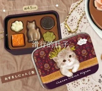 ألعاب الأرواح غاشابون Kawaii لطيف غاشا صندوق حديد الشوكولاته كوكي القط الأرنب أنيمي الشكل مصغرة المفاتيح كبسولة #3