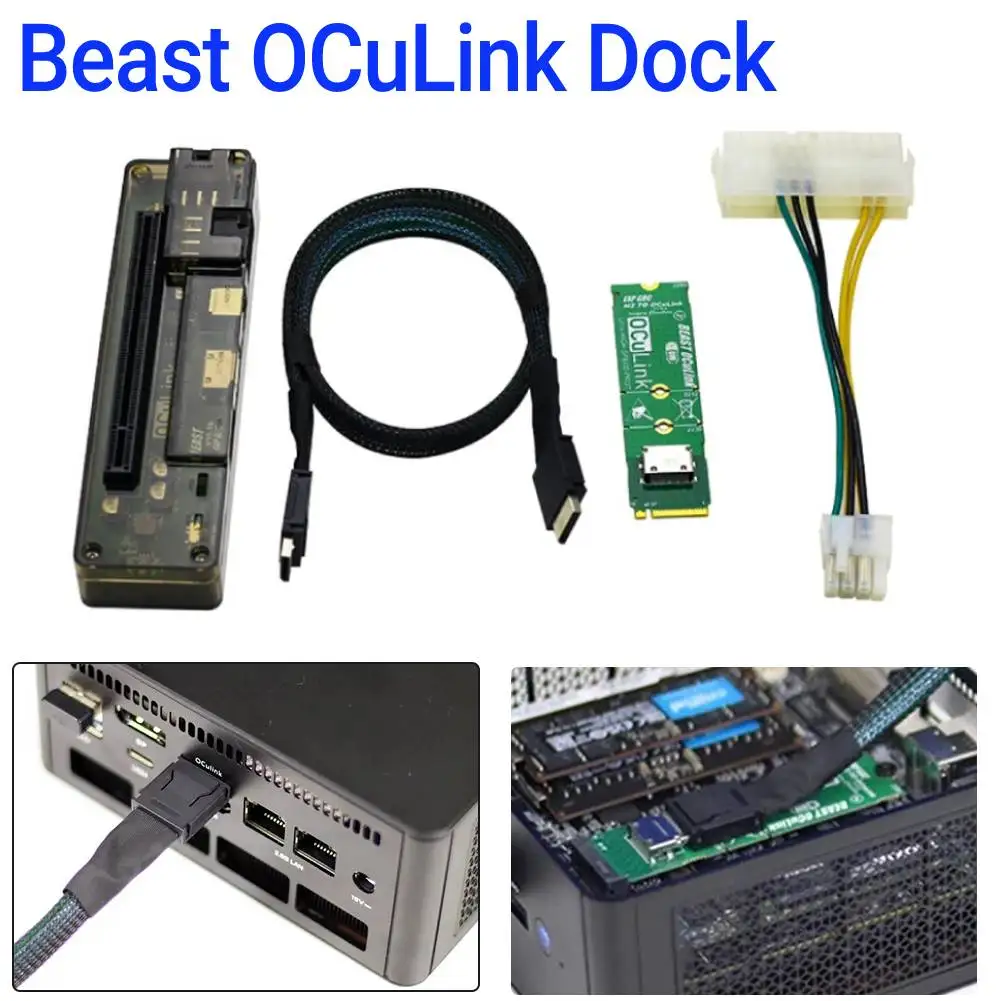 EXP GDC OCuLink GPU Dock with M.2 M Key To OCuLink Aapter GPU Dock PCIe 4.0 X4 EXP GDC PCIe External Independent Video Card Dock