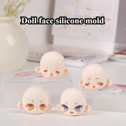 Ultra Light Clay Q Version Cartoon Doll Face Silicone Mold DIY Ceramic Doll Polymer Clay Cartoon Character Face Making Tools