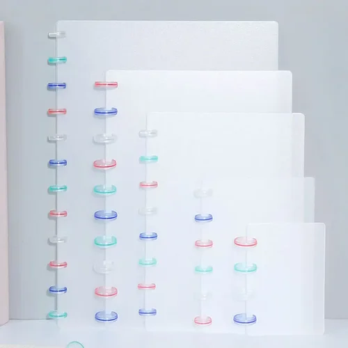 Cuaderno de hojas sueltas con agujero en forma de seta, cubierta encuadernada con discos de anillos, carpeta de anillas con agujero en forma de seta, suministros escolares y de oficina