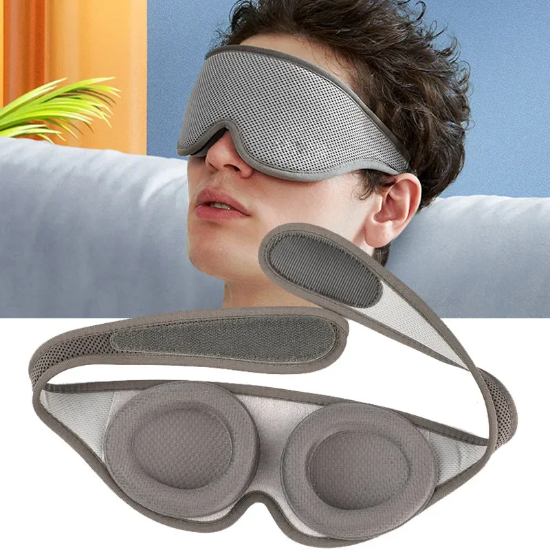 Máscara de dormir suave y delgada para hombres y mujeres, máscara de ojos 3D opaca, ajustable a la presión del ojo, ayuda para dormir, 100%