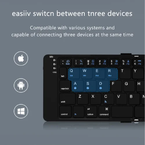 Imagen 2 del producto BOW-teclado plegable con Bluetooth, inalámbrico recargable, teclado plegable de 2,4G para iPhone, ipad, portátil y de escritorio