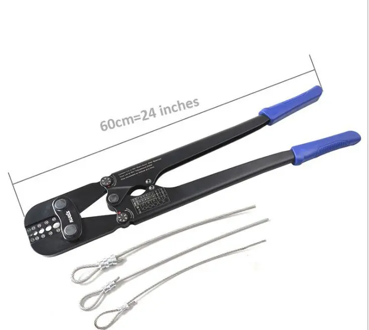 IWISS 24 Inci Rak 3/16 1/16 Tali Kawat Tembaga Oval Kawat Baja Tahan Karat Konektor Bersama Lengan Aluminium Tang Crimping