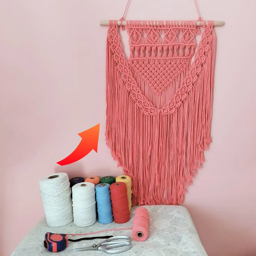 

Macrame Cotton Cord 3mm 200 Meters Macrame Rope Colored Wall Hanging Tapestry Thread With Step By Step Tutorials For Beginners