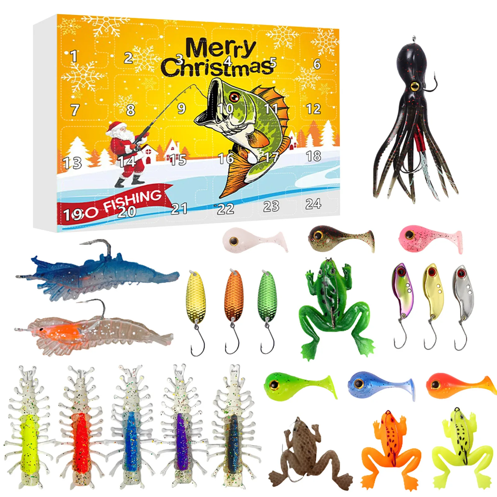 ตัวตั้งเวลาแบบมีไฟ 2025 ปฏิทินนับถอยหลังสำหรับตกปลา ปฏิทินนับถอยหลังคริสต์มาส พร้อมจี้ 24 ชิ้น นาฬิกาจับเวลาสำหรับครัวสำหรับผู้สูงอายุ แบบใช้มือ