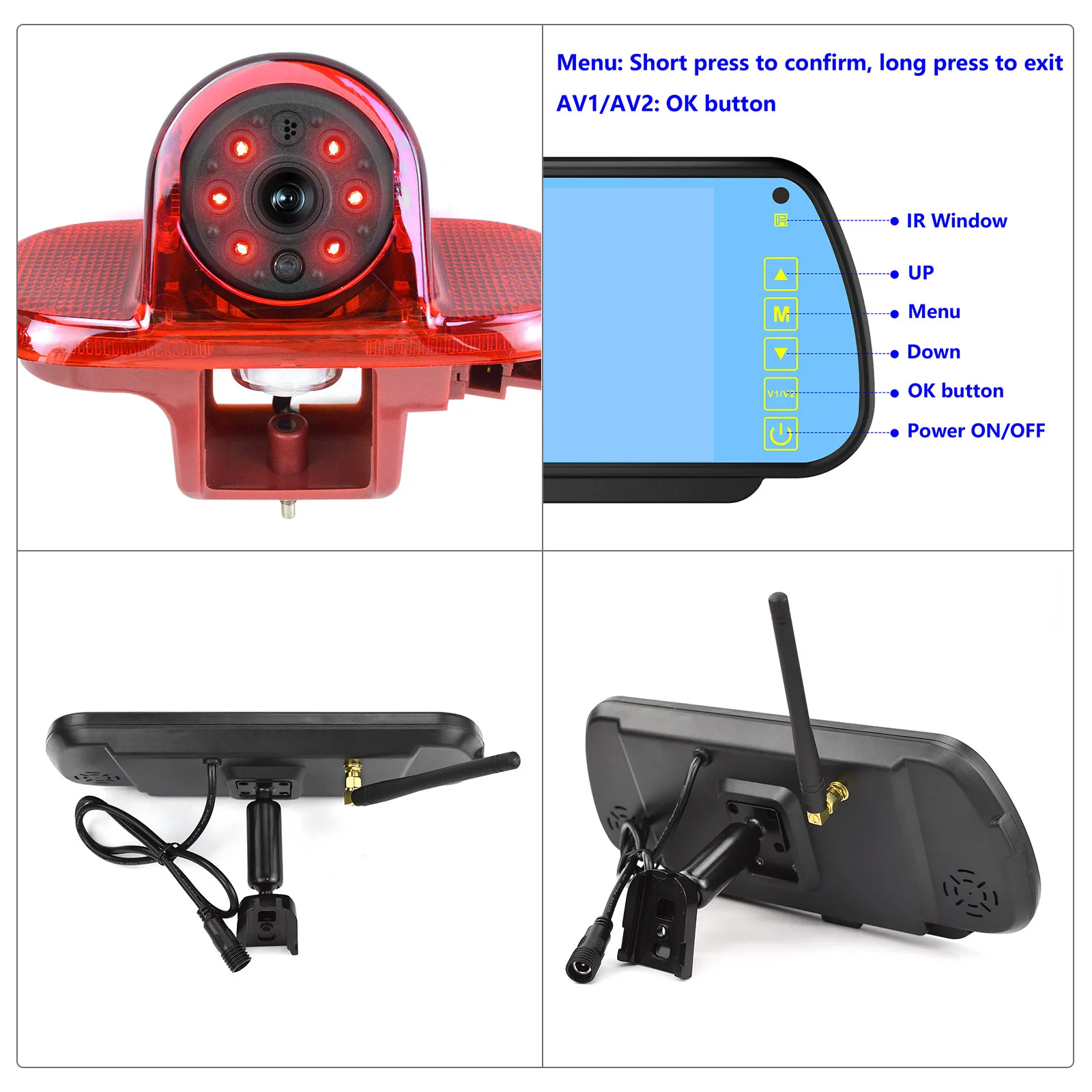 The new wireless camera + 7-inch mirror kit is suitable for Renault Triflex, Opel/Vauxhall Vivaro (2001 - 2014 model) vehicles. - Image 2
