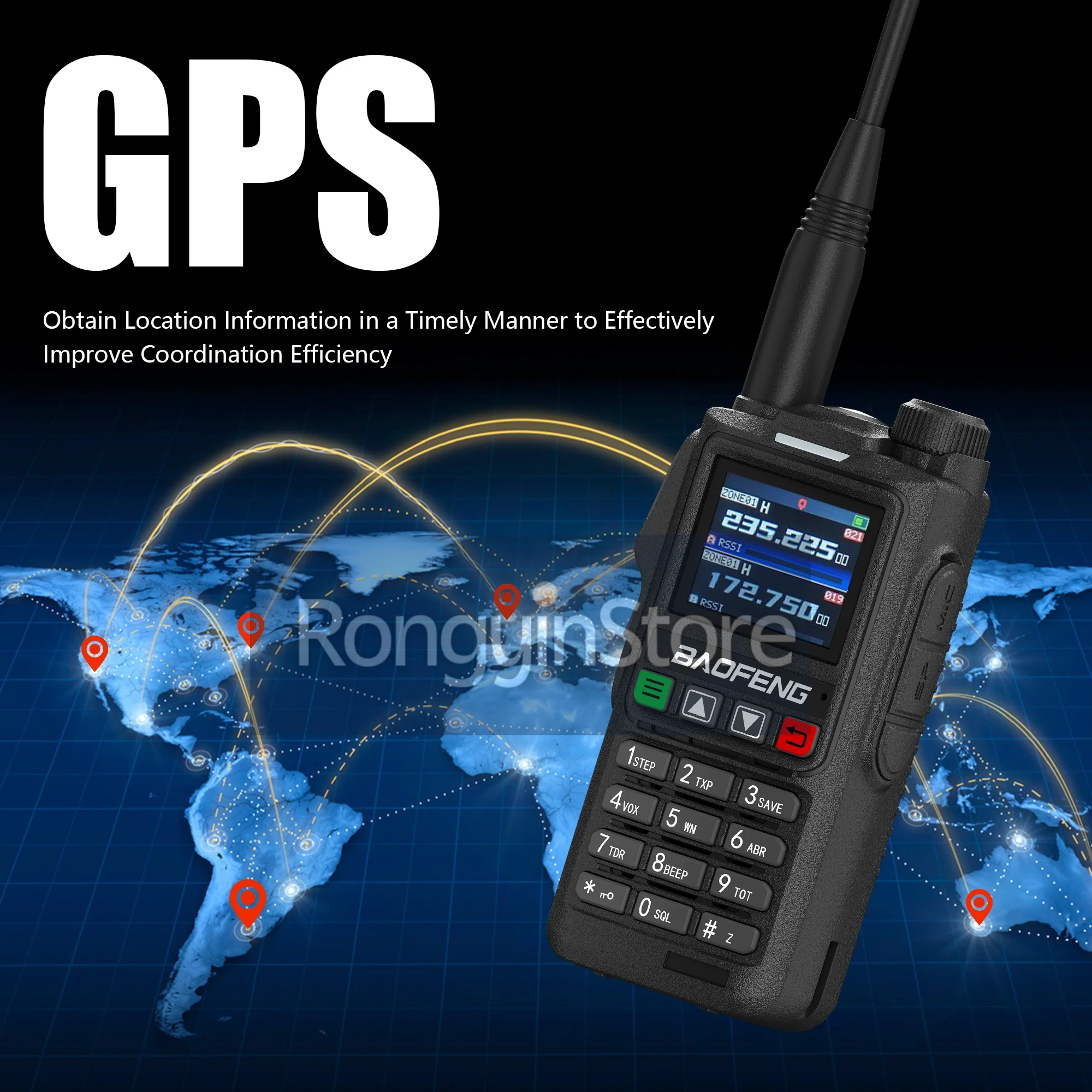 BAOFENG UV-18H GPS 6-Band Ham Radio NOAA USB-C/Desktop Charging Two Way Radio Long Range Wireless Copy Frequency Walkie Talkies