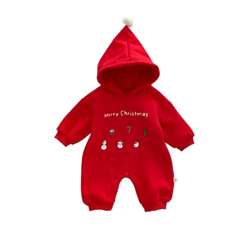 New Christmas Costumes  Baby Girl Clothes Romper Todder Winter Flannel Outfits Hooded Onesie Baby Boy Bodysuit Cosplay Costume