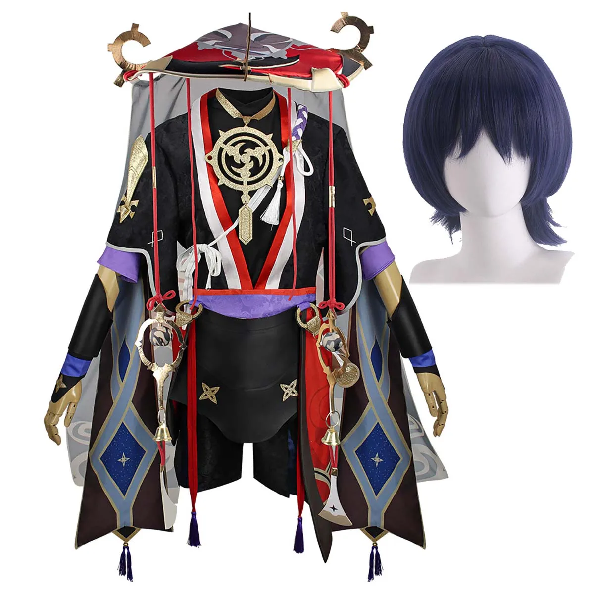 

Хэллоуин аниме игра Genshin Impact Scaramouche косплей костюм для мужчин