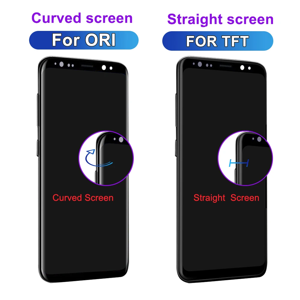 S8 TFT LCD For Samsung Galaxy S8 G950 SM-G950FD Lcd Display Touch Screen Digitizer Assembly Replacement with Frame 100% Tested