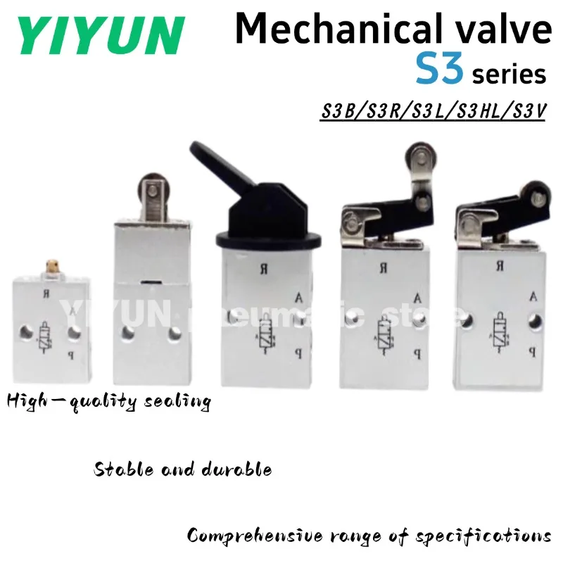 

S3B-M5-06-08, S3R-M5-06-08, S3L-M5-06-08, S3HL-M5-06-08, S3V-M5-06-08 YIYUN mechanical valves of S3 series 5pcs