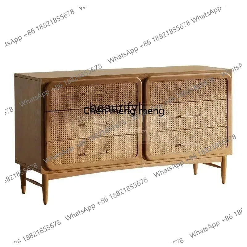 LHY26 ss New style NN American solid wood, master bedroom, bedside cabinet against the wall, wood color retro bedside cabinet, s