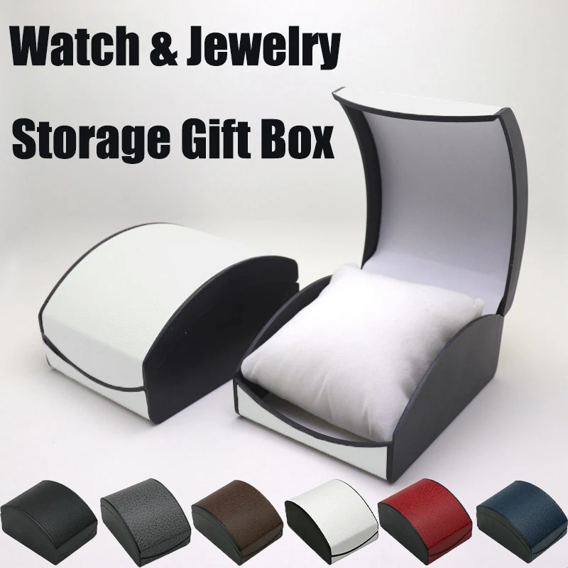 Uhren-Geschenkbox für Herren, PU-Leder, Flanell, Uhrenbox, Schmuckaufbewahrung, Organizer, Präsentationsbox, Dekor, Geschenk, 10,5 x 8 x 5,8 cm, 4 Farben