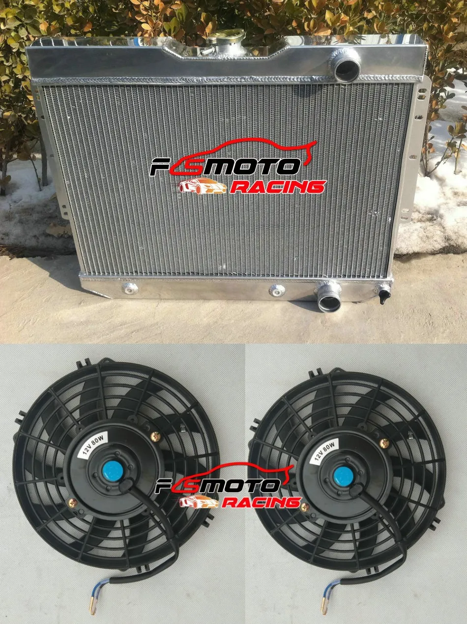 Aluminum Radiator + Fans For Chevy BEL AIR/Biscayne/Chevelle/Impala 1960 1961 1962 1963 1964 1965