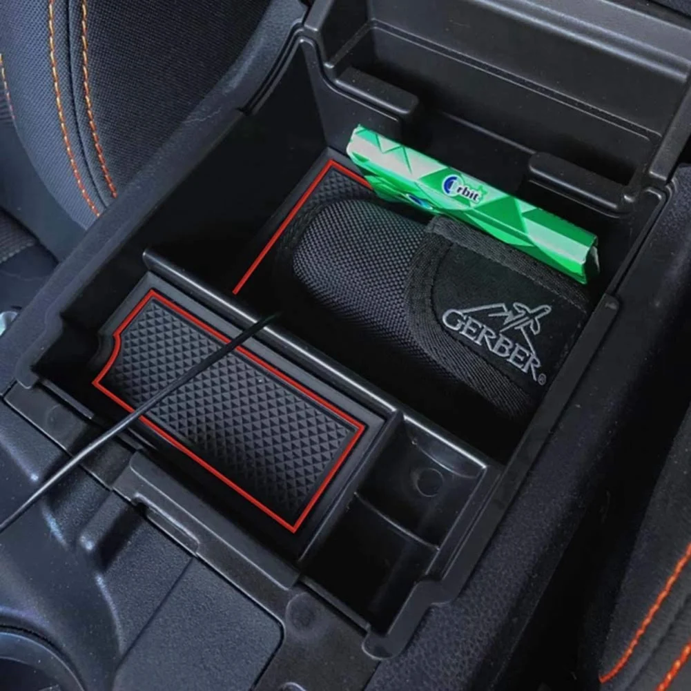 Center Console Organizer Tray for Subaru Crosstrek Impreza 2017-2022 Armrest Secondary Storage Box Accessories, Red