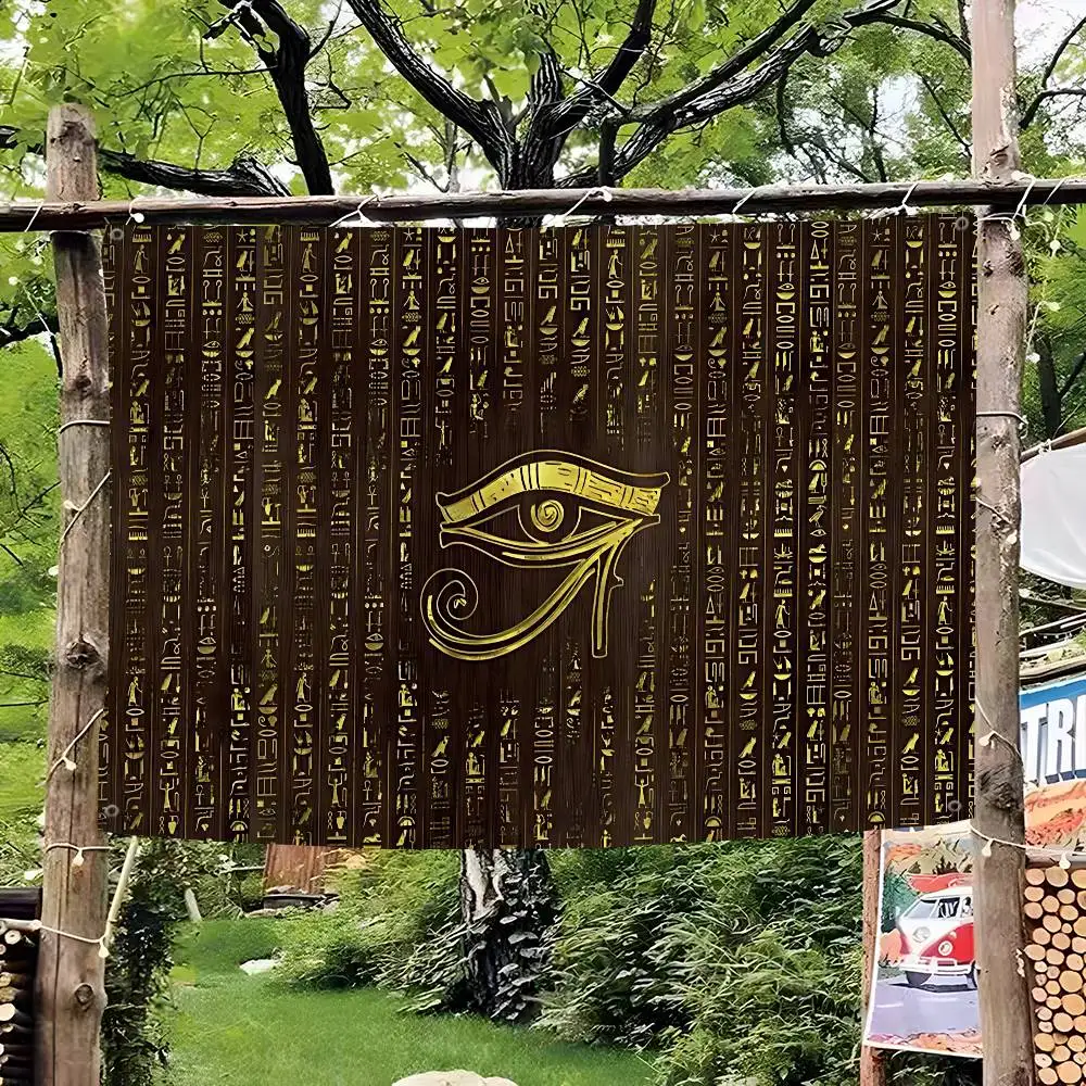 Ancient Egypt hieroglyph High End Quality Banner Printing Artistic Atmosphere Style Camping Flag