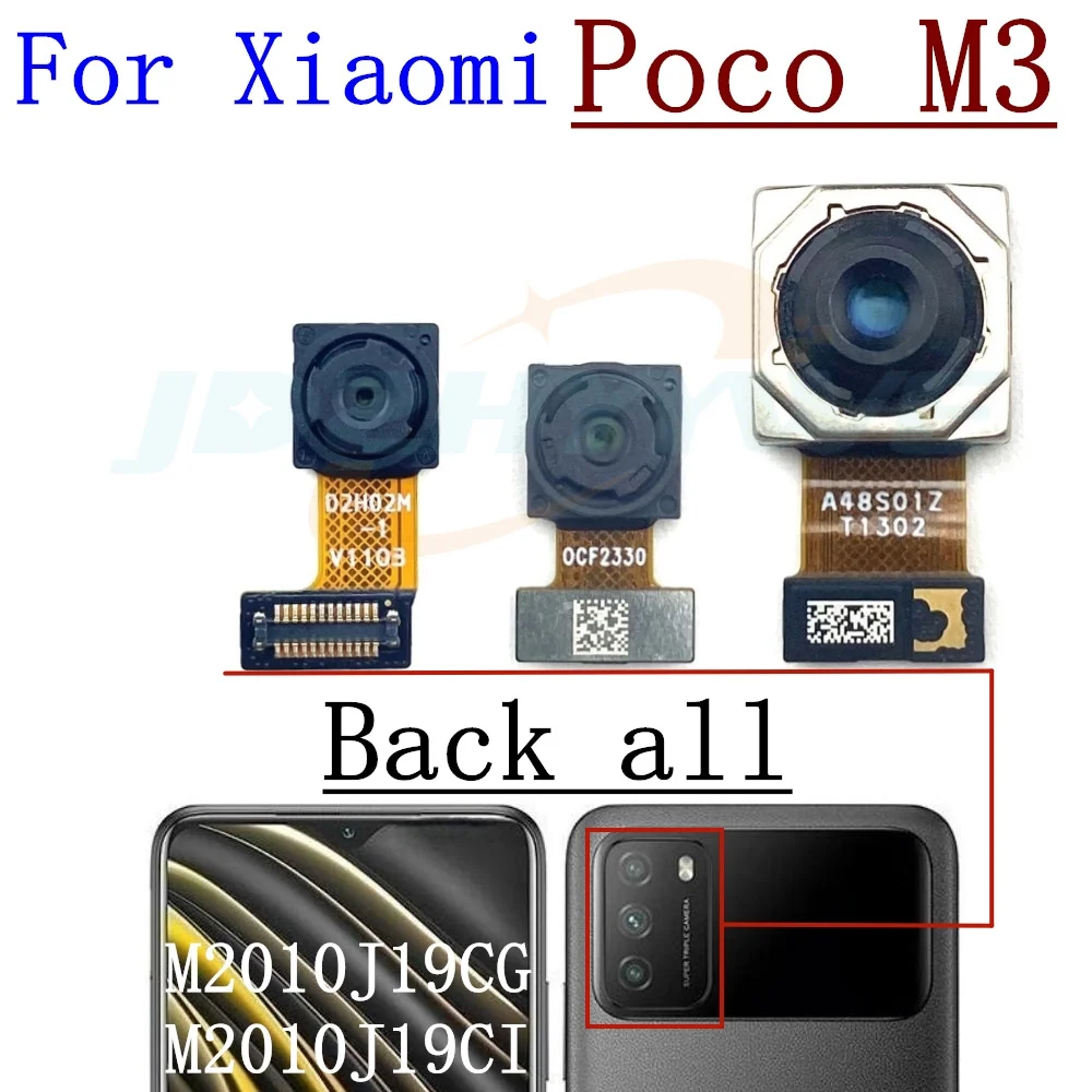 Rear Front Camera For Xiaomi Poco M3 M4 M5 Frontal Selfie Facing Main Back Wide Camera Module Flex Cable Parts