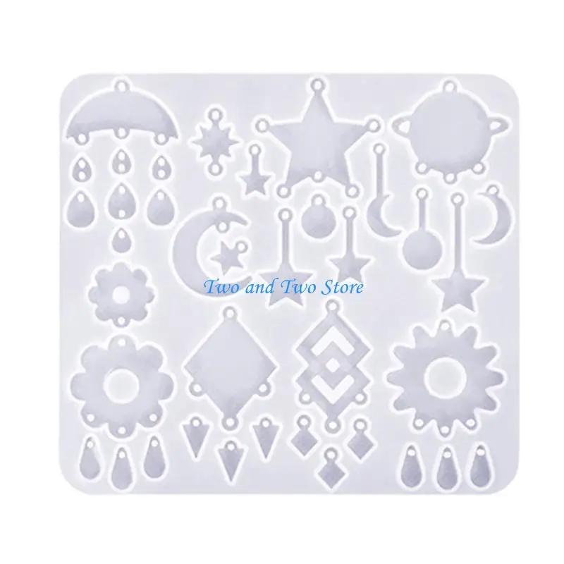 

HX6F Alternative Shaped Ornament Mold Silicone Pendant Mold for Jewelry Making Crafts Resin Crystal Pendant Mold