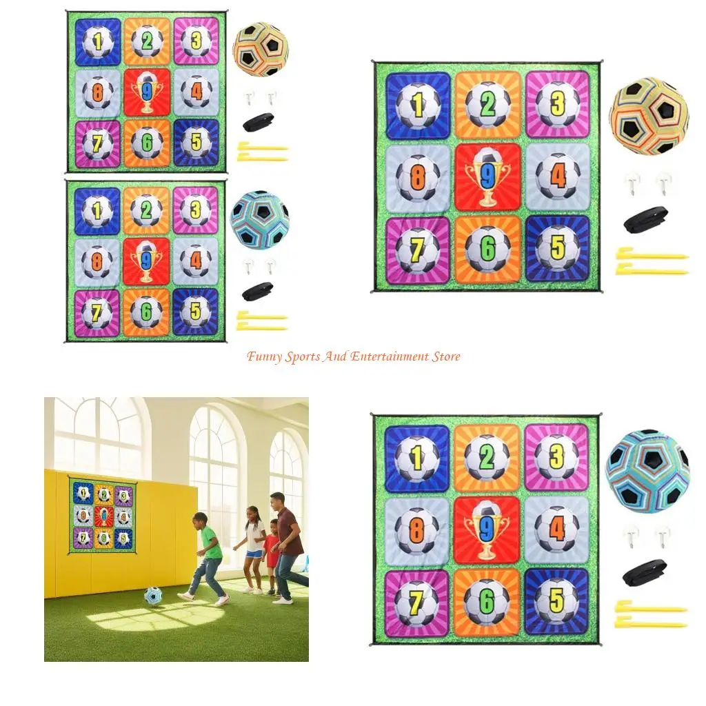 

C4DE Convenient 9 Square Soccer Drill Mat For Competitive Play And Physical Instruction Slip Resistant Bottom