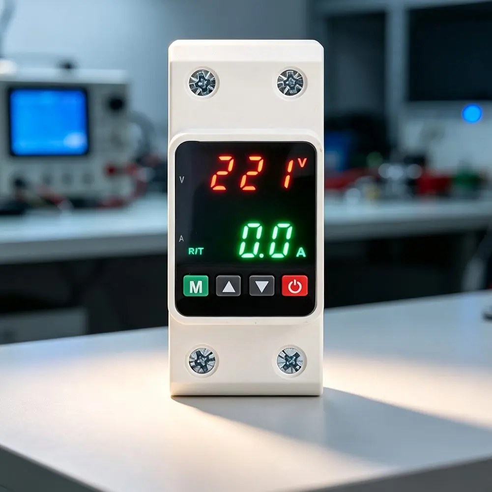Self Recovery Over Under Voltage Protector 1-63A Din For Rail Mount Digital Display For Auto For Reset Circuit Breaker For Home
