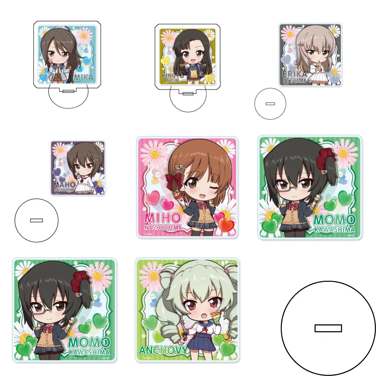 Hot 10CM Anime Girls und Panzer Figure Peripheral Collection Acrylic Stand Model Decorations Gifts Keychain Lovely Products
