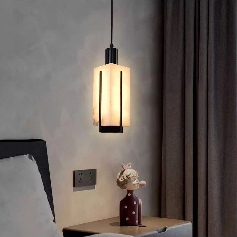 Modern Luxury Natural Marble Pendant Light For Bedroom Hotel Restaurant Designer Bar Counter Corridor - Atmosphere Lighting Deco