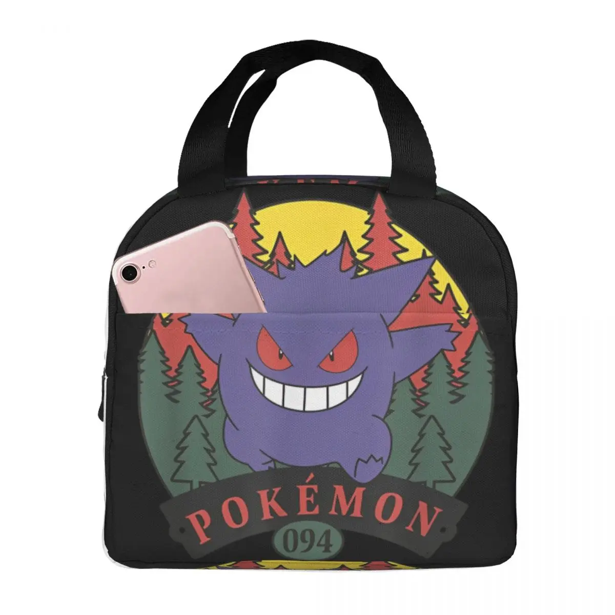 

Pokemon Gengar Cartoon Insulated Lunch Bag Kawaii Storage Food Box Reusable Thermal Cooler Lunch Boxes For Travel