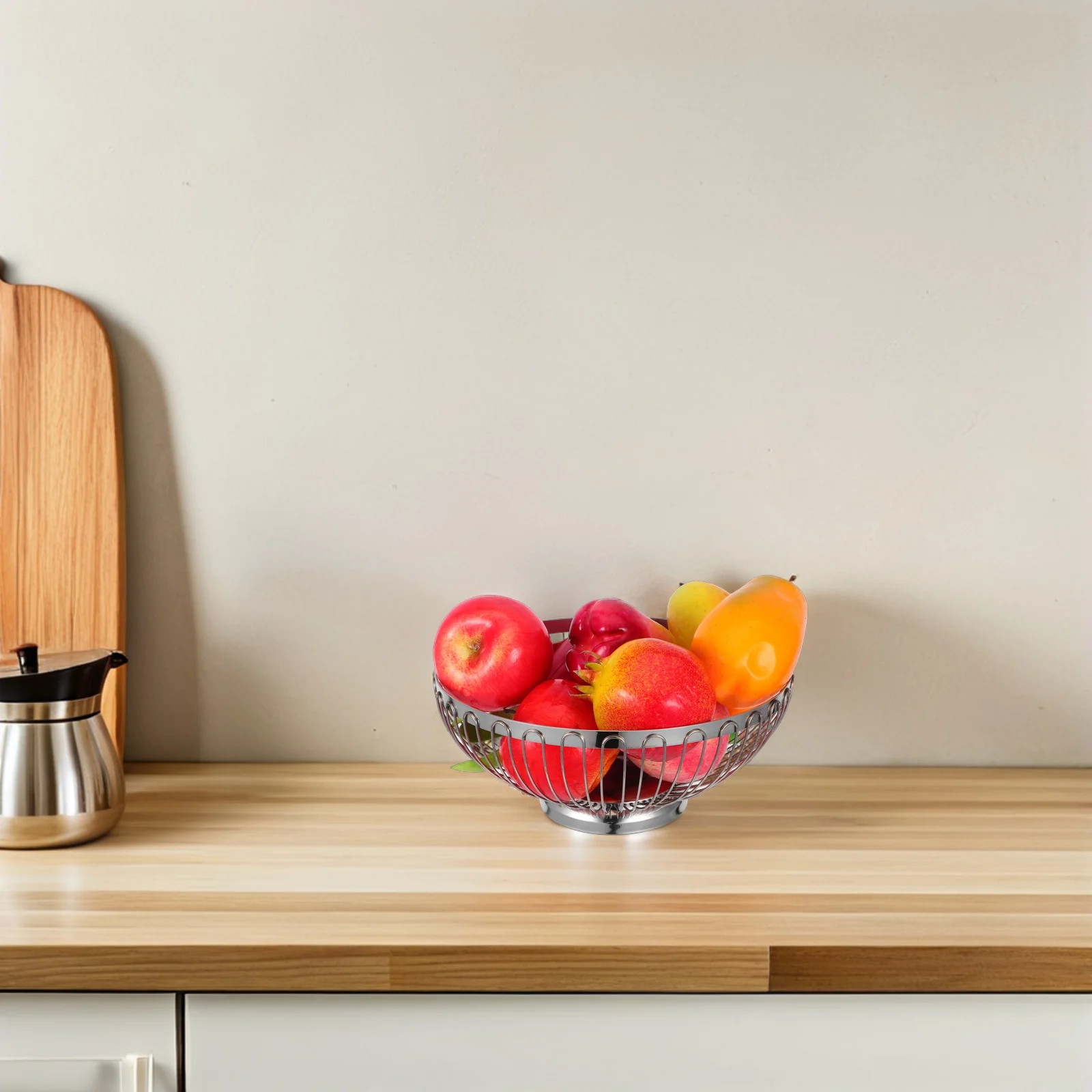 

Multifunctional Stainless Steel Fruit Basket Vegetable Storage Bowl Kitchen Organizer Hollow Out Washing Tray Anti-Slip