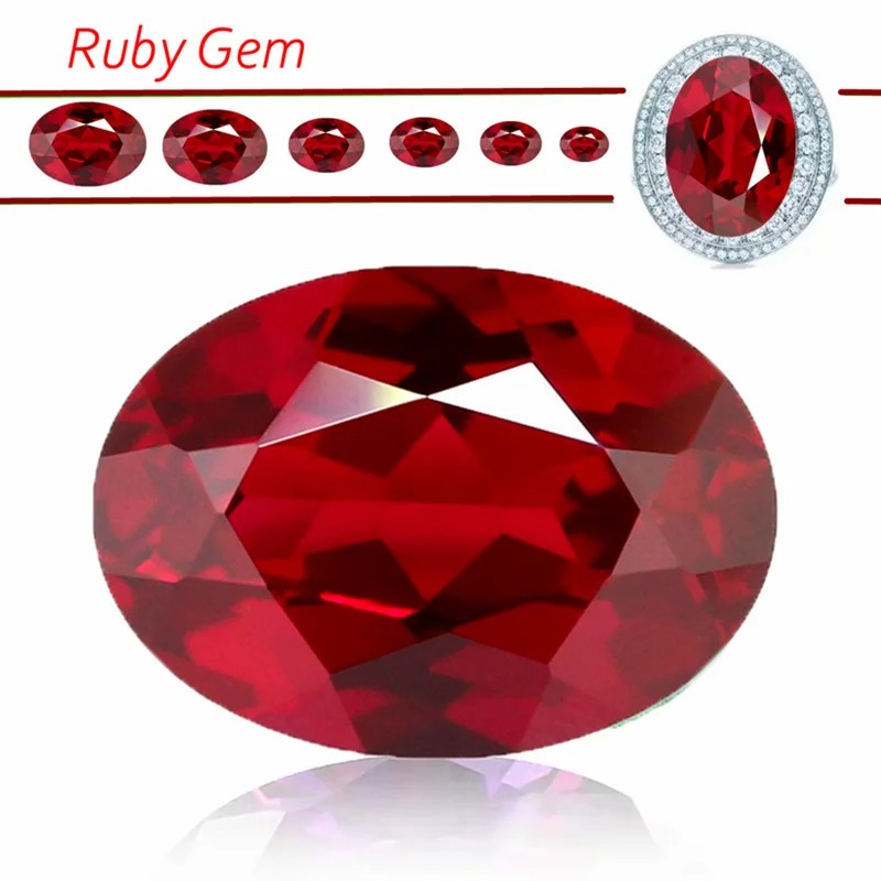 Pretty Ruby Gem Glow Under UV Light Oval Faceted Cut VVS Loose Gemstone For  Jewelry Making /Collection/Inlay/Gift Chic Stone