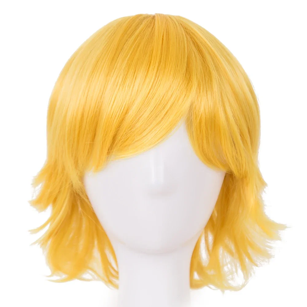 

Carnival Wig Synthetic Heat Resistant Fiber Short Wavy Yellow Hair Halloween Costume Cos-play Women Party Hairpiece