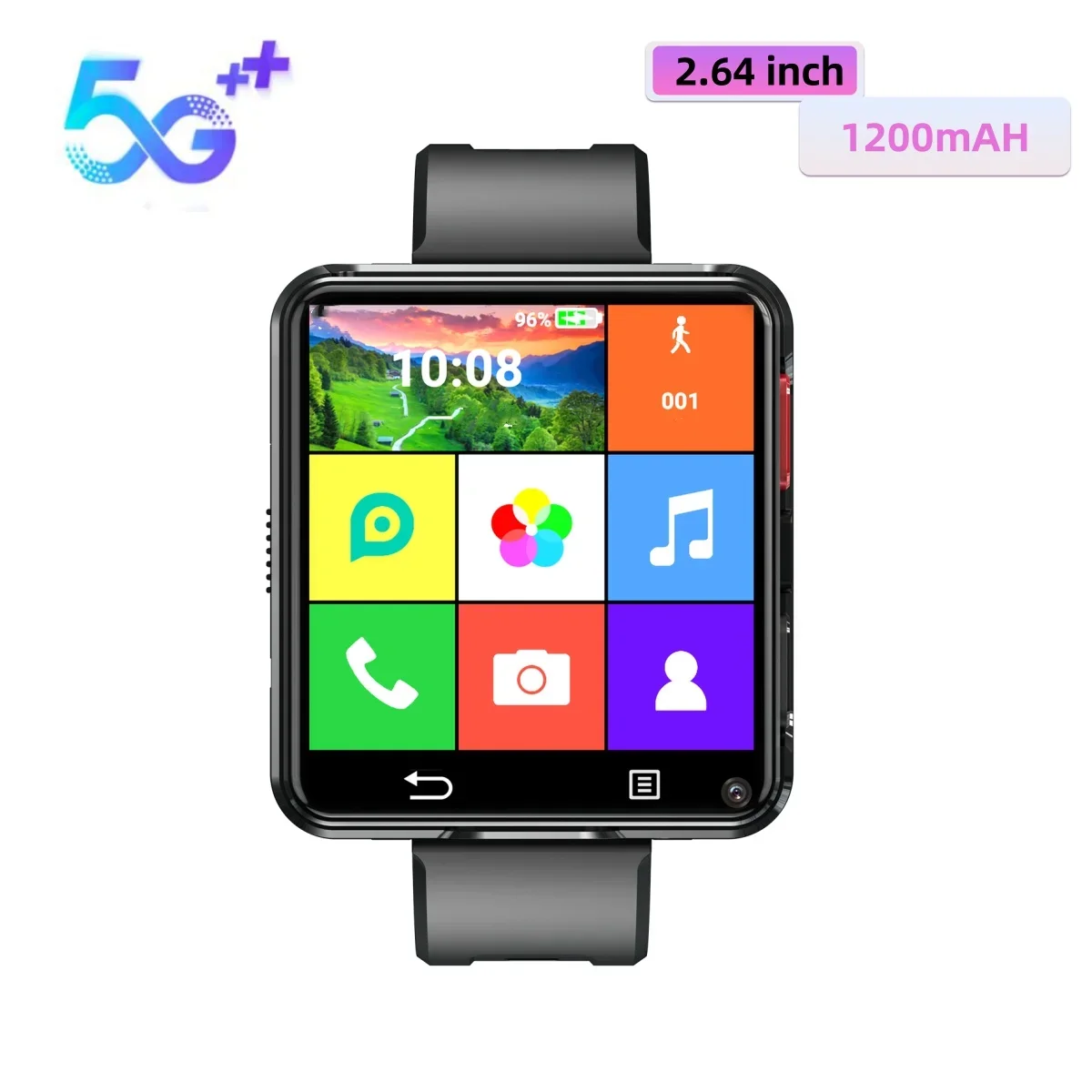 

4G Android 11.0 Smart Watch With 2.64 inch Large Screen 500W Dual Camera Play Game Watch TV App Download Video Calls Smartwatch
