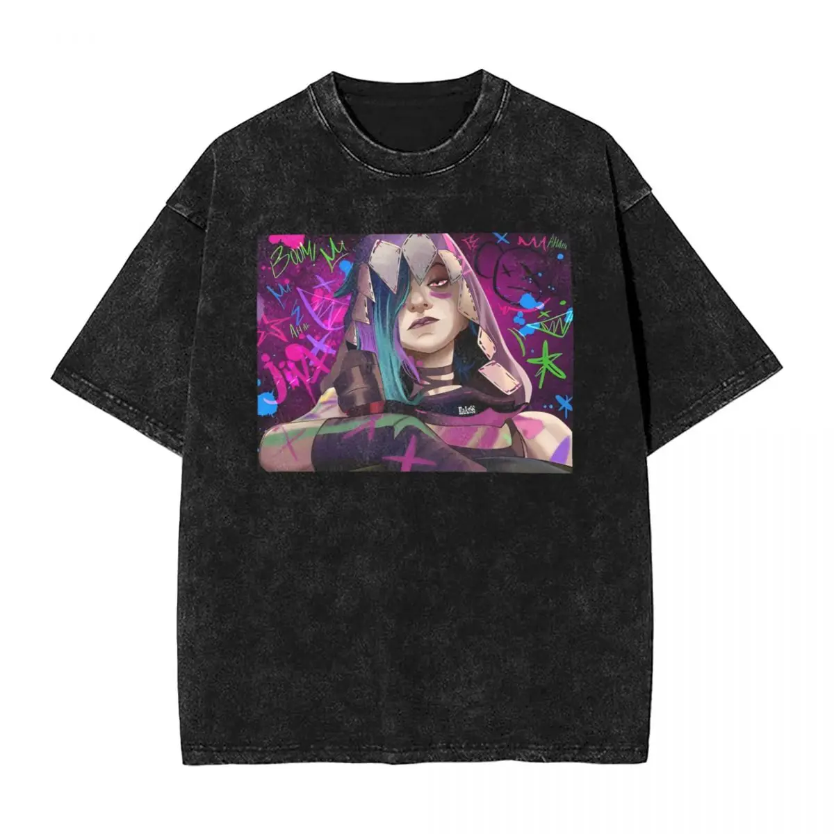 Jinx Arcane Anime T Shirt Summer Streetwear T-Shirts 2024 Hot Anime Arcane-Jinx  Tee Shirt For Men Short Sleeve Simple Top Tees