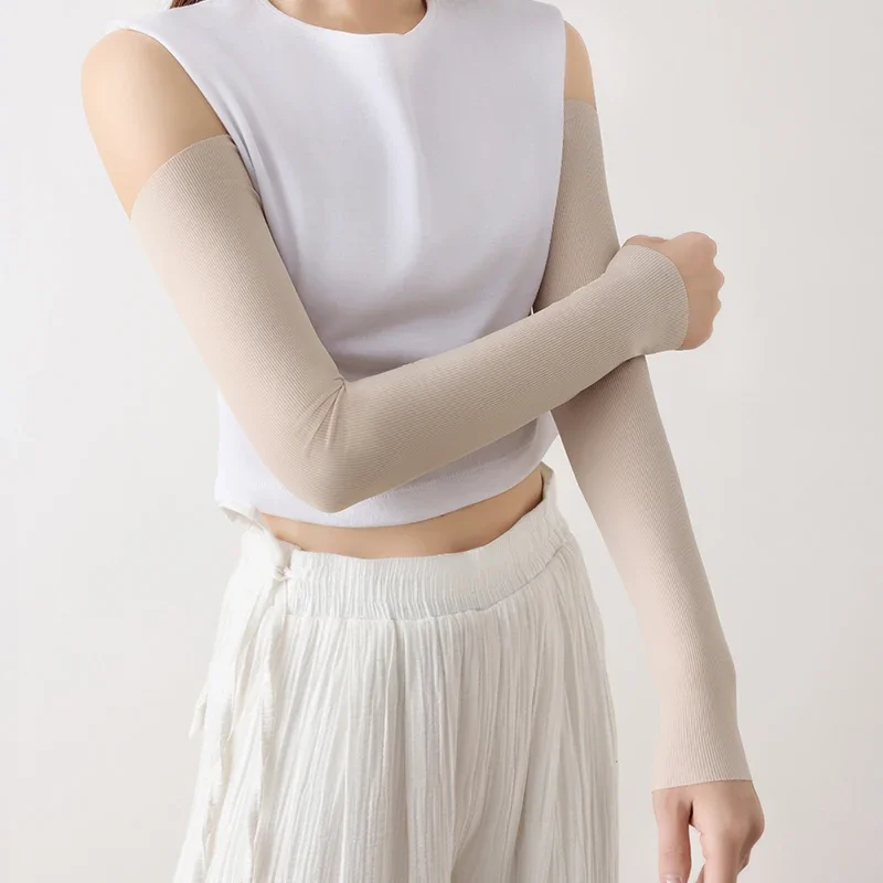 

Унисекс, тонкие защитные приспособления для запястья и рук из ледяного шелка, легкие летние накладные рукава без рукавов для комнаты с кондиционером, контроль климата