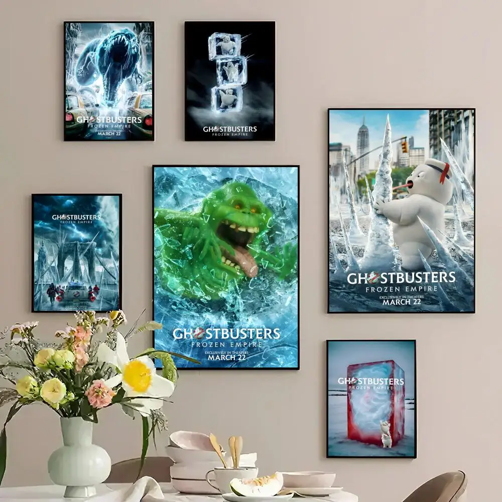 Póster personalizado de PP de Spooky G-Ghostbusters Frozen EmpireS, pegatina de pared engrosada para decoración del hogar