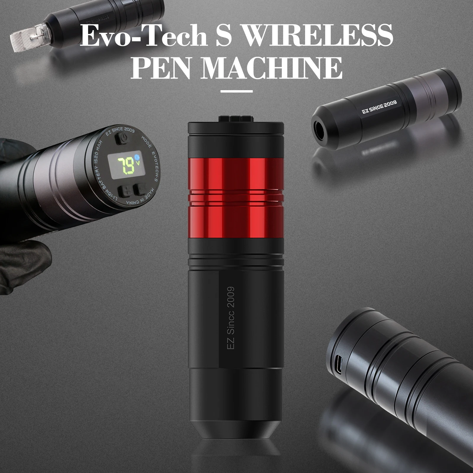 

EZ EvoTech S Short Version Wireless Battery Tattoo Pen Machine Directly Drive System Customized Swiss Motor 3.5 /4.0 MM Stroke