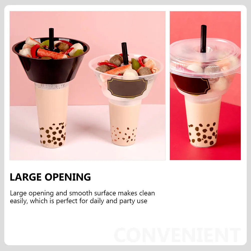 

5 Sets Snack Cup Combination Large Capacity Single Hand Drink Creative Fries Holder Plastic Water Cups Fried Chicken Bowels