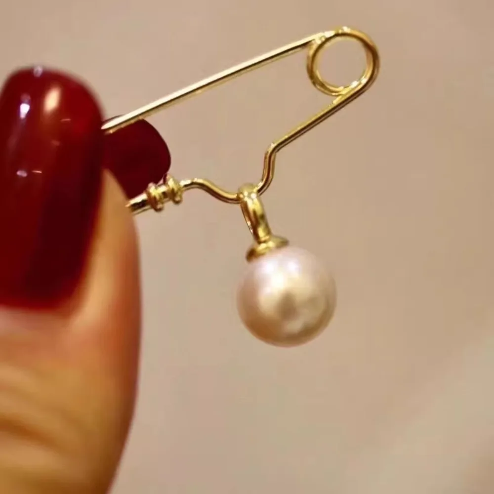 

3 шт., аксессуары из жемчуга «сделай сам», серебряный кулон 925 пробы, пустой держатель для броши, позолоченный, женский двойного назначения, с круглыми овальными бусинами диаметром 7-9 мм