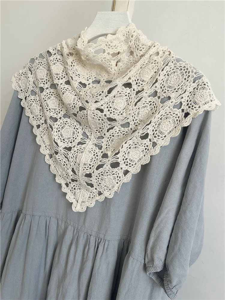 

Fashion Autumn and Winter Knitted Triangular Scarf Women's Shawl with Small Vest Outside Retro Scarf Fart Curtain Scarf