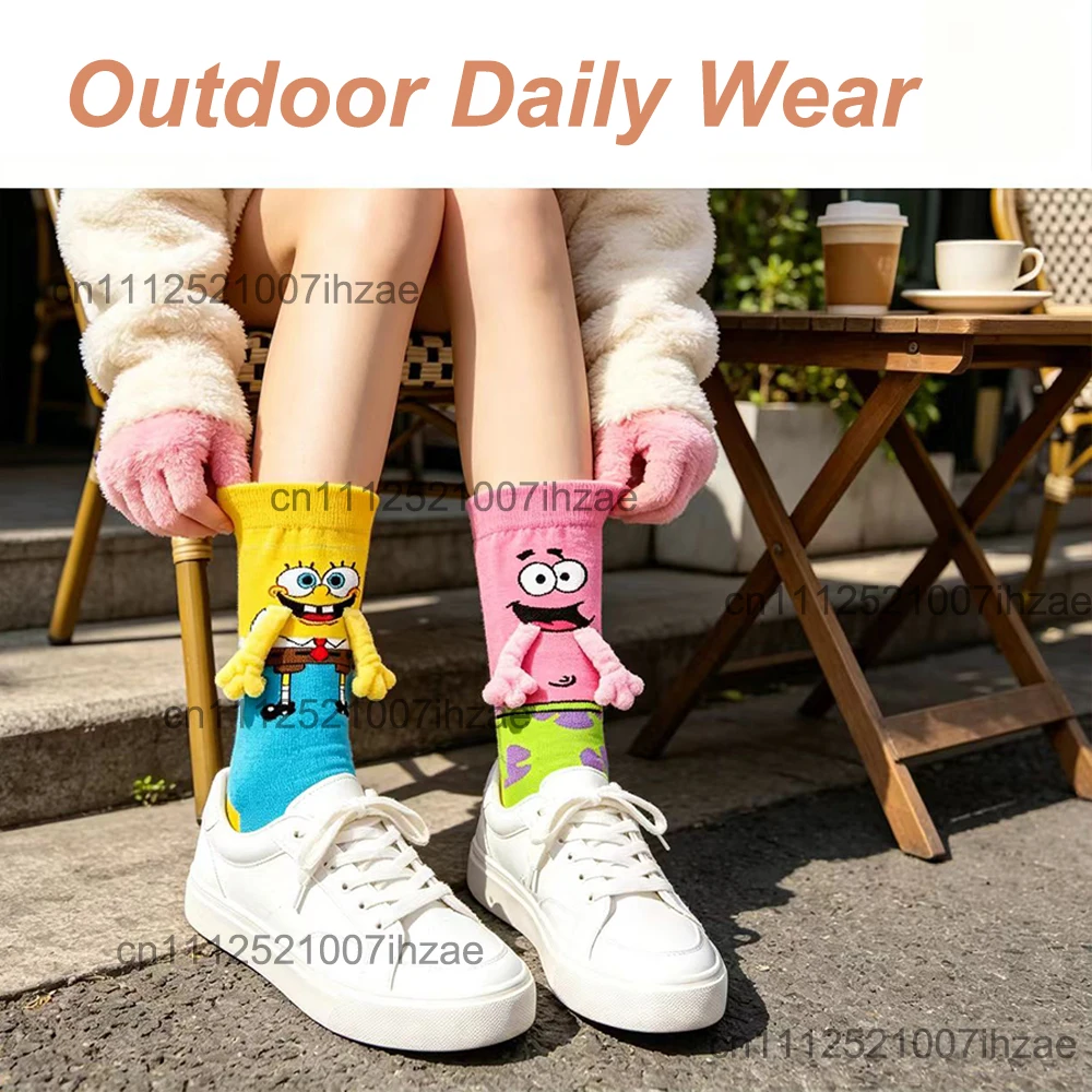 Cartoon 3D Socken Niedliche Interaktive Gelbe Schwamm-Rosa Seestern Anime-Peripherieartikel Weiche Hochelastische Röhrensocken für den Täglichen Gebrauch – Detail 7