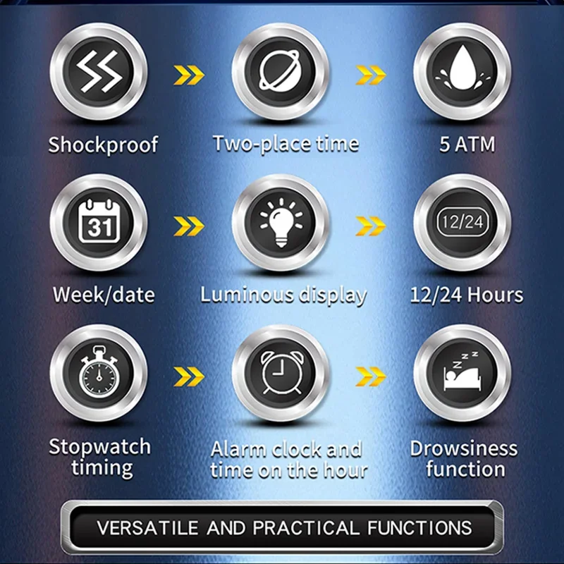 SANDA Outdoor Military Sports Men's Electronic Watch Stopwatch Alarm Clock Dual Display Multifunction Men's Quartz Wrist watch