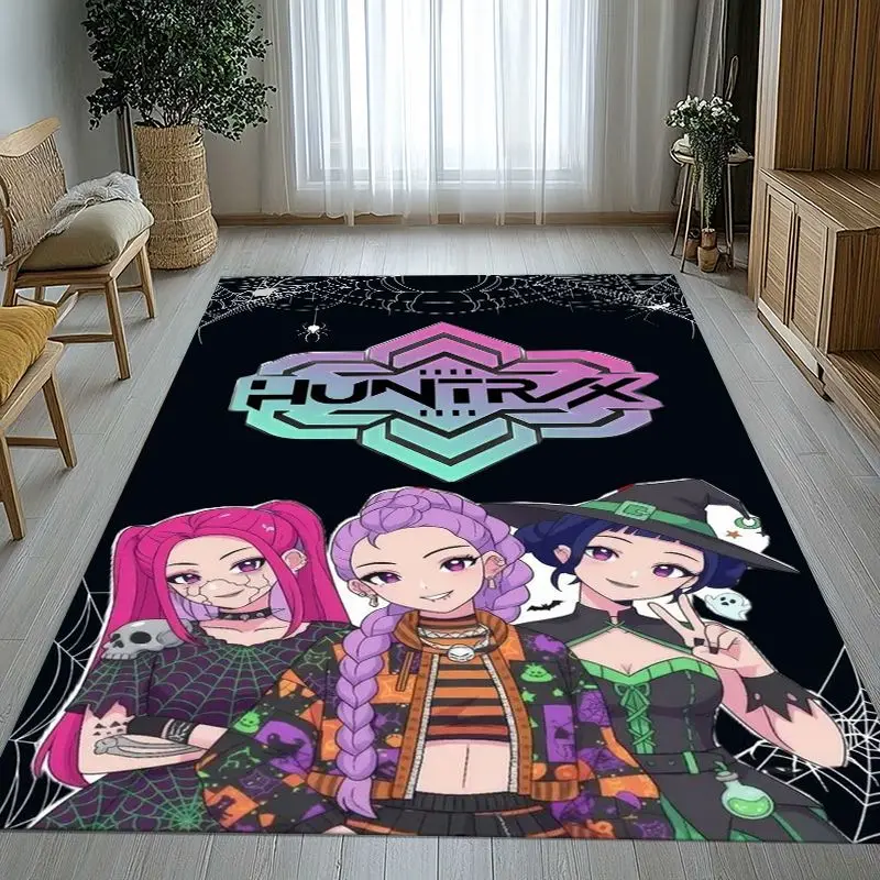 KPop D-Demon H-Hunters Girl Group Cartoon Soft Non-Slip Area Rug for Living Room,Bedroom Playroom Carpet Mat for Sofa,Home Decor