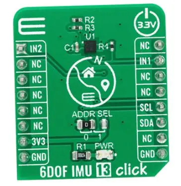 MIKROE-4228 Mc6470 Acceleration and 3-Axis Magnetic Field Sensor 6DoF IMU 13 Click