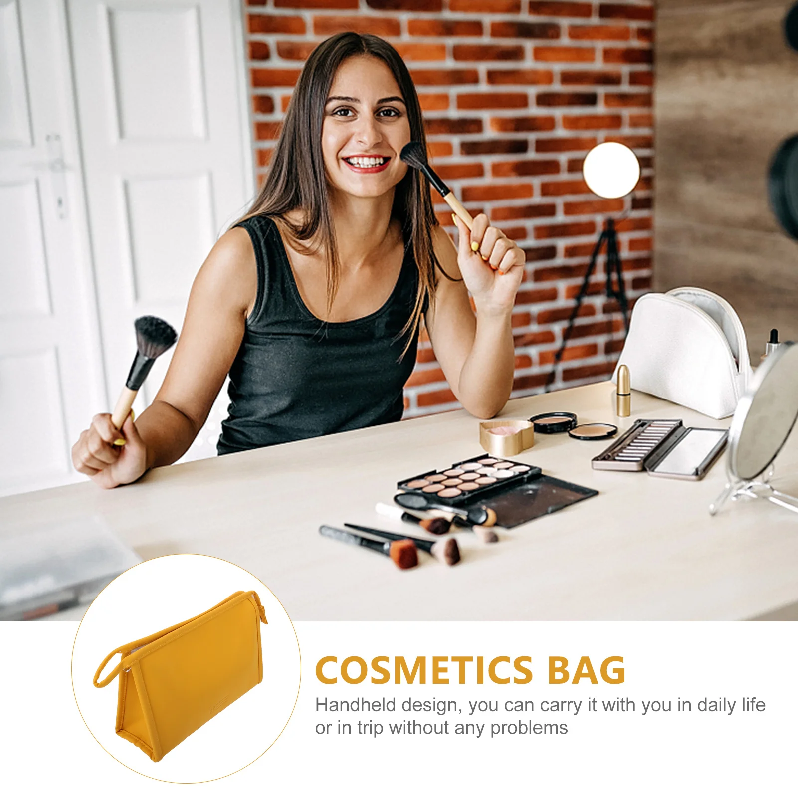 Bag Luxurious Pu Easy Hold Clean Cloth H held Travel Portable Cosmetics Storage Holder Storage