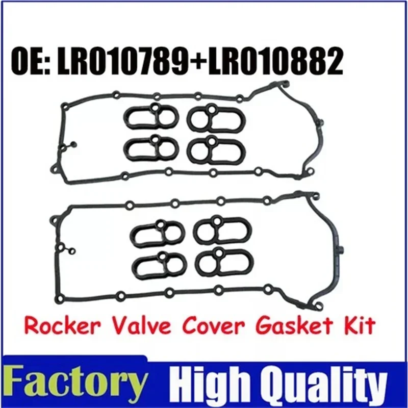

Engine Valve Cover Gasket Set Compatible for LandRover LR4/ Discovery 4 5.0L V8 Replaces LR010882 LR010789